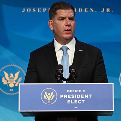 A Long-Lime Labor Leader Marty Walsh Confirmed as New U.S. Labor Secretary