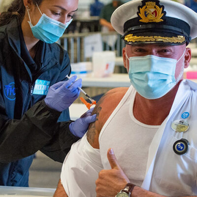 Majestic Princess Crew Members Receive COVID-19 Vaccines at the Port of Los Angeles