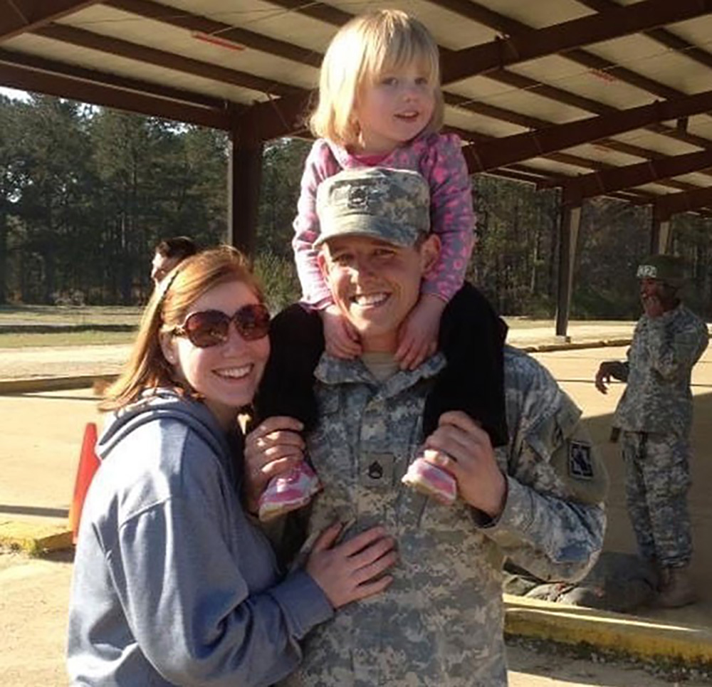 Army Sgt. 1st Class Christopher Celiz, shares a happy moment with his wife, Katie, and their daughter, Shannon. Celiz was awarded the Medal of Honor for actions during a mission in Afghanistan in July 2018. © Courtesy Photo