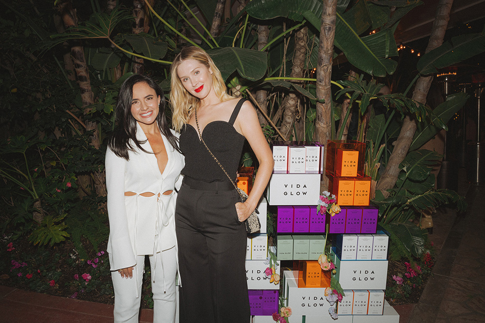 Vida Glow Founder Anna Lahey with celebrity facialist, Melanie Grant, who hosted a star-studded intimate evening at the Beverly Hills Hotel to celebrate the Vida Glow US launch