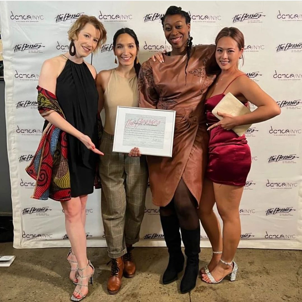 PFDC at the Bessie Awards (from left) Lauriane Ogay Mai Lê Hô, Tatiana Desardouin, Soo Lobel © Maria Hackett 2022