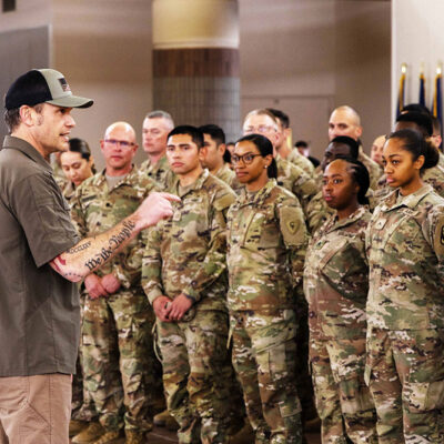 At Southern Border, Defense Secretary Visits Newly Created National Defense Area