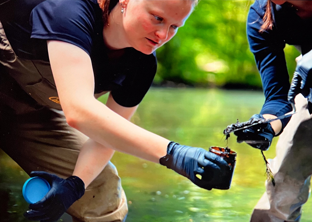 Kristina Washer Environmental Scientist sample collection