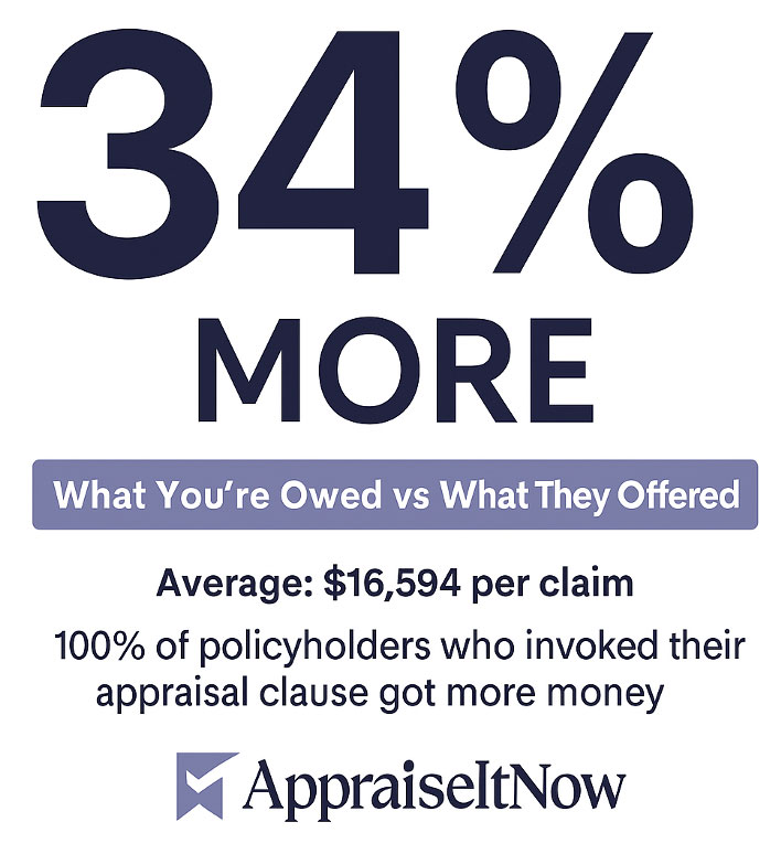 AppraiseItNow Data Reveals: Independent Appraisals Increase Insurance Settlements by 34% on Average